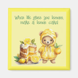 Aimant Ours en peluche Life Gives You Lemons Make a Lemon