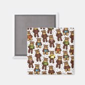 Aimant Ours en peluche mignon (Recto/Verso)