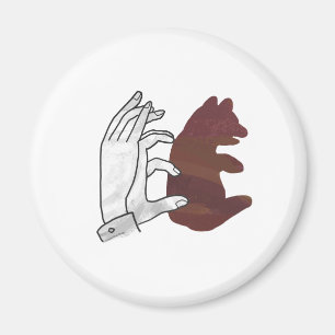 Aimant Ours en silhouette de main marron