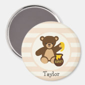 Aimant Ours en tourbe Brown avec miel jaune (Recto/Verso)