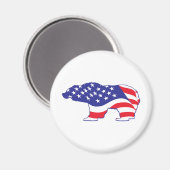 Aimant Ours grizzli patriotique (Recto/Verso)