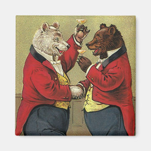 Aimant Ours heureux, gais, dansants victoriens vintages
