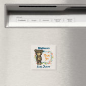 Aimant Ours mignon, Fleur Jaune et Merci de couronne fleu (In Situ (Lave-vaisselle))