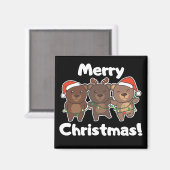 Aimant Ours Noël Animaux Ours Joyeux Magne de Noël (Recto/Verso)