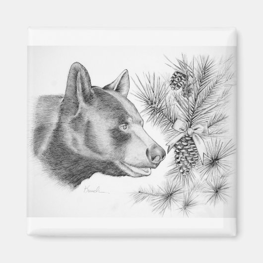 Aimant Ours noir Noël (Devant)