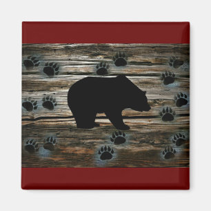 Aimant Ours Noir Ours Noir Pâtes Bois Rustique