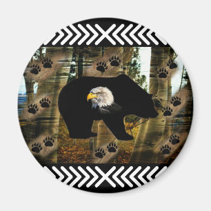 Aimant Ours Noir Ourson Ourson Ourson Ours Empreintes de