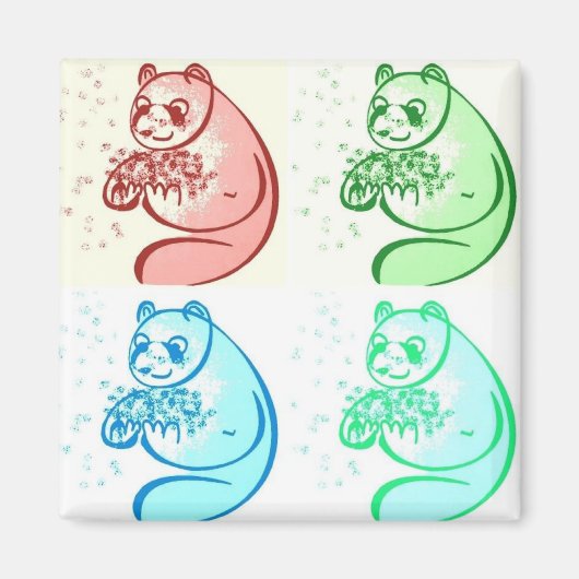 Aimant Ours Panda Art Pop Joueur (Devant)