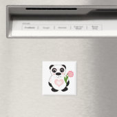 Aimant Ours Panda avec des fleurs (In Situ (Lave-vaisselle))
