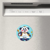 Aimant Ours Panda Cute Avec Nametag Personnalisable (In Situ (Lave-vaisselle))