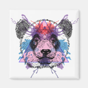 Aimant Ours panda géométrique