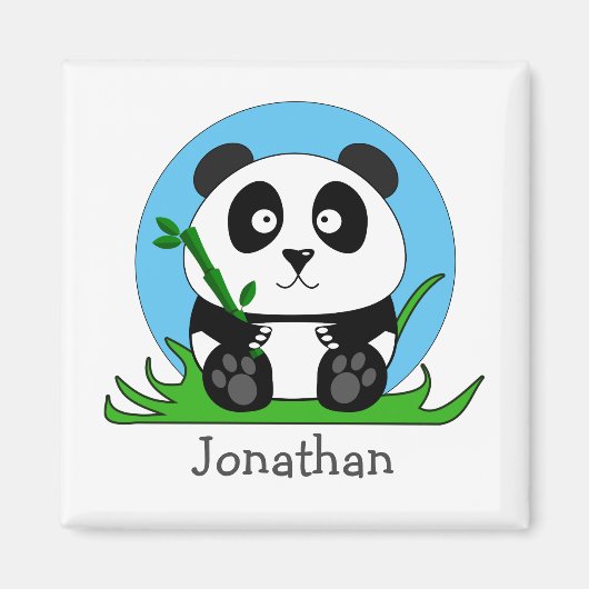 Aimant Ours panda noir et blanc (Devant)