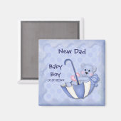 Aimant Ours Parapluie - Personnaliser - Garçon (Recto/Verso)