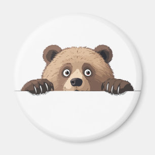 Aimant Ours Peeking mignon adorable Drôle animal dessin