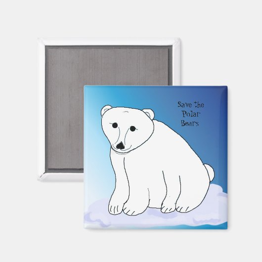 Aimant Ours polaire avec message (Recto/Verso)