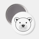 Aimant Ours polaire caricature mignon (Recto/Verso)