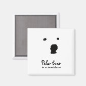 Aimant Ours polaire dans un t-shirt d'orage de neige (Recto/Verso)