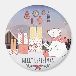 Aimant Ours polaire de Noël