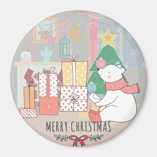 Aimant Ours polaire de Noël (Devant)