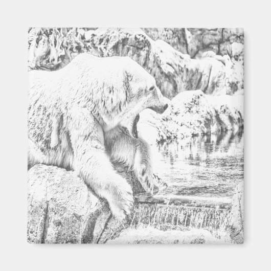 Aimant Ours polaire et eau (Devant)