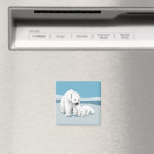 Aimant Ours polaire et oursons (In Situ (Lave-vaisselle))