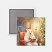 Aimant Ours polaire le soir de Noël Lecture (Recto/Verso)