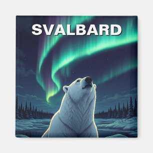 Aimant Ours polaire lumières nord Svalbard Norvège