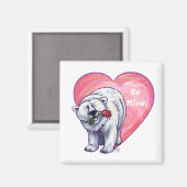 Aimant Ours polaire Saint Valentin (Recto/Verso)