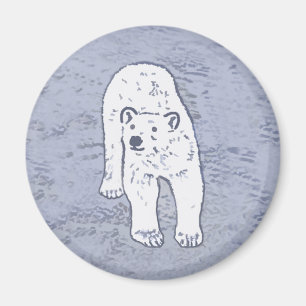 Aimant Ours polaire sur la peinture sur glace - Art origi