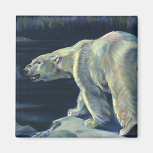 Aimant Ours polaire vintage, Animaux de la vie marine arc