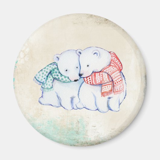 Aimant Ours polaires Couple (Devant)