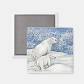 Aimant Ours polaires de neige (Recto/Verso)
