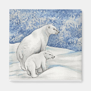 Aimant Ours polaires de neige