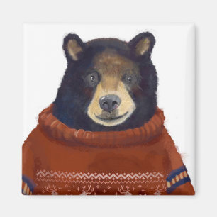 Aimant Ours rouge de chandail de renne