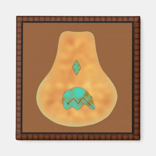 Aimant Ours Zuni Turquoise d'Amérique (Devant)