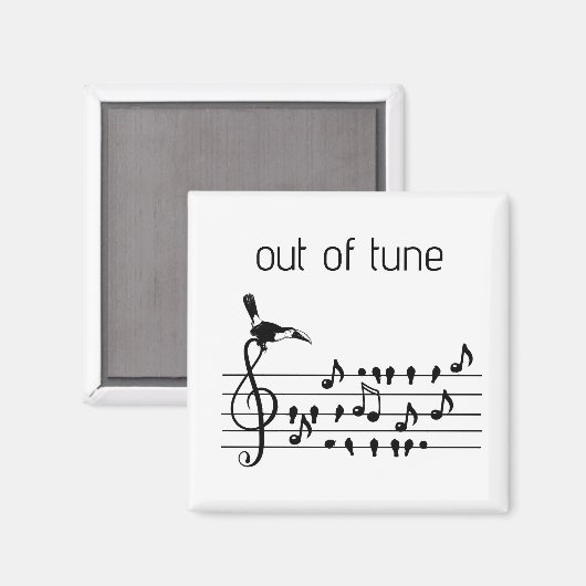 Aimant Out of Tune, toucan rejoignant les oiseaux chanteu (Recto/Verso)