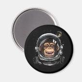 Aimant Outer Space Monkey Astronaut Wild Zoo Animal Face  (Recto/Verso)