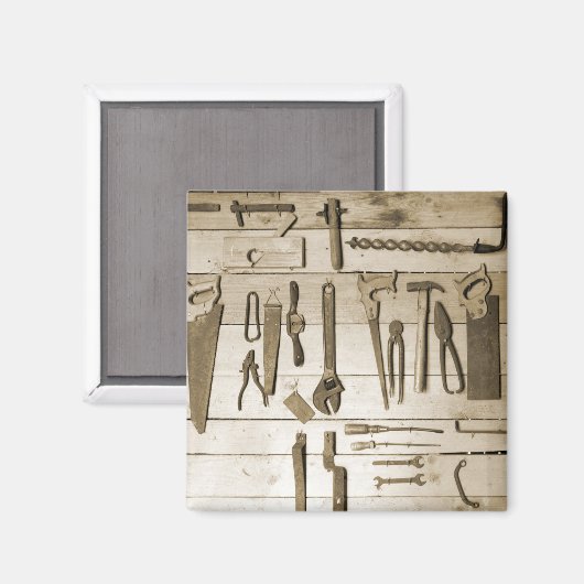 Aimant Outils sur mur en bois (Recto/Verso)