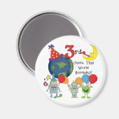Aimant Outta This World 3rd Birthday T-shirts et cadeaux (Recto/Verso)
