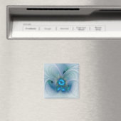 Aimant Ovations debout, fractale bleue turquoise abstrait (In Situ (Lave-vaisselle))