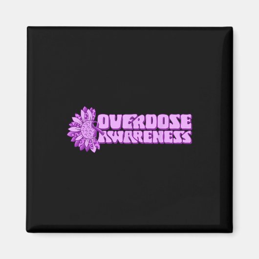 Aimant Overdose Awareness Purple Ribbon Drug Addiction 32 (Devant)