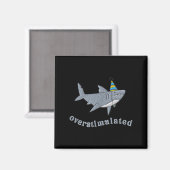 Aimant Overstimulated Hat Shark Funny Birthday,men,women  (Recto/Verso)