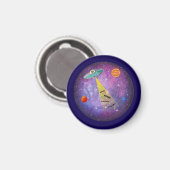 Aimant OVNI Alien vaisseau spatial étoiles (Recto/Verso)