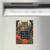 Aimant Owl at Night with a Full Moon Save the Date (In Situ (Lave-vaisselle))