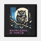 Aimant Owl - Knowledge Is Wer - Wisdom Owl Design  (Devant)