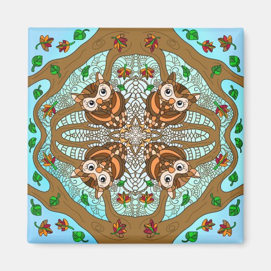 Aimant Owl Mandala (Devant)