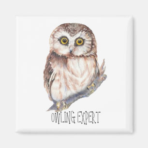 Aimant Owling Expert, Funny Little Owl