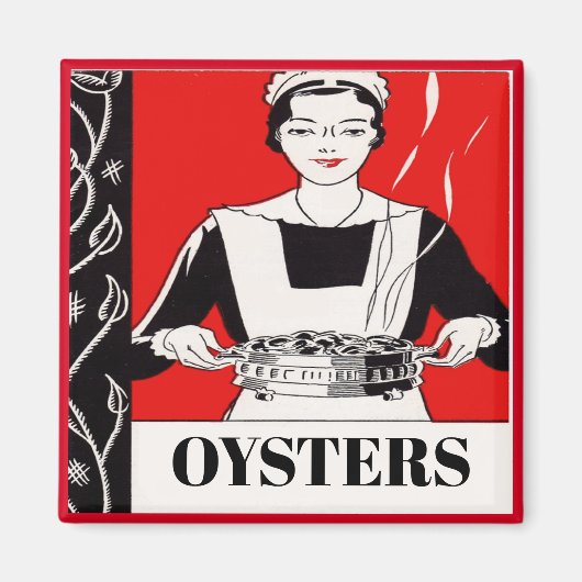 Aimant OYSTERS, modifier du texte, cuisine (Devant)
