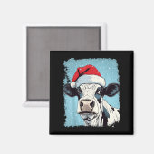 Aimant P Art Vache de Noël Colorée (Recto/Verso)