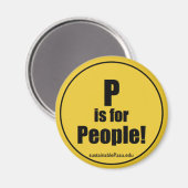 Aimant P est pour les gens ! (magnet) (Recto/Verso)